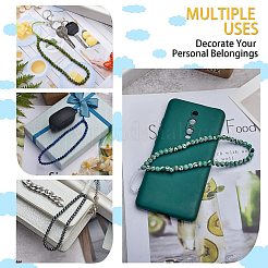 Брелок из синтетической бирюзы и железного сплава с застежкой в виде клешней&nbsp;HJEW-SW00007-08