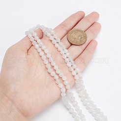 2 нити натуральных белых агатовых бусин G-AR0005-43A