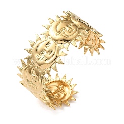 Браслеты-манжеты из нержавеющей стали 304 для женщин&nbsp;LS-BJEW-P364-01A-G