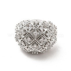 Кольцо-манжета с круглым куполом из прозрачного циркония RJEW-C055-04P