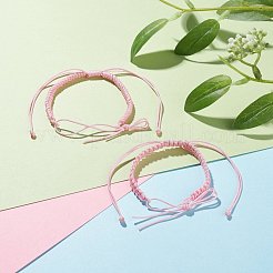 2本ナイロン編み込みブレスレット作り  ピンク  内径：2インチ（5.2cm）&nbsp;BJEW-JB07525-02