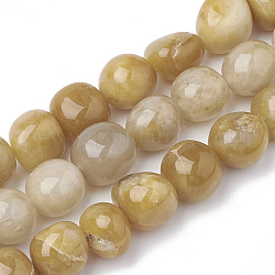 Chapelets de perles jaunes en aventurine naturelle, pierre roulée, pépites, 12~17x12~15x12~13mm, Trou: 1.5mm, Environ 27 pcs/chapelet, 15.7 pouce