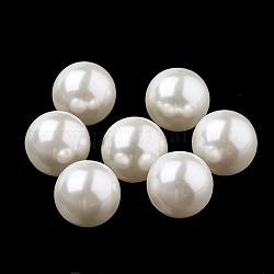 Perlas de imitación de plástico ecológicas, alto brillo, Grado A, no hay abalorios de agujero, redondo, crema, 8mm