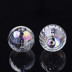 Soffiato a mano globo di vetro perline, ab colore placcato, zucca, chiaro ab, 16x15~15.5mm, Foro: 1.5~2 mm