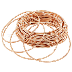 BENECREAT 50 Strands Spring Bracelets, Minimalist Bracelets, Steel French Wire Gimp Wire, for Stackable Wearing, Light Gold, 0.2cm, Inner Diameter: 2-1/4 inch(5.85cm)