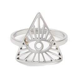 304 anillo ajustable triángulo de acero inoxidable con ojo de caballo para mujer, color acero inoxidable, nosotros tamaño 6 (16.5 mm)