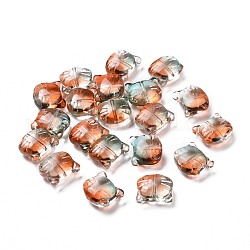 Abalorios de vidrio, para la fabricación de la joya, gato, coral, 12.5x14x6.5mm, agujero: 1 mm