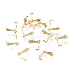 304 Eis Edelstahl Pick Prise bails, golden, 10x11x4.5 mm, Bohrung: 1.6 mm, Stift: 1 mm