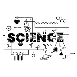 SUPERDANT Science Theme Vinyl Wall Stickers Experimental Tool Pattern Wall Decal Wall Art Stickers for Home Bedroom Living Room Decorations 30x59 cm