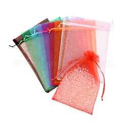 Bolsas de organza de rectángulo, bolsas de embalaje de joyas, Bolsas de organza de regalos, color mezclado, 30x20 cm