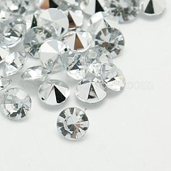 Имитация taiwan акриловый горный хрусталь указал назад кабошоны, граненые, алмаз, прозрачные, 4x3 мм