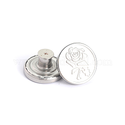 ジーンズ用合金ボタンピン  航海ボタン  服飾材料  バラの丸  プラチナ  20mm