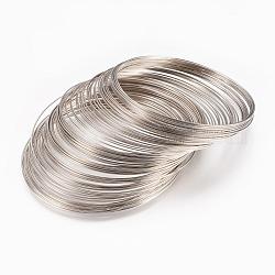 Steel Memory Wire, for Bracelet Making, Platinum, 0.6mm(22 Gauge), 55mm, 2000 circles/1000g