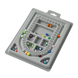 Tavole di design con perline floccate in plastica, tavole di design per collane, rettangolo, grigio chiaro, 23x15.6x1.3cm