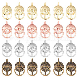 Gorgecraft 4 couleurs 80 pièces attaches en métal avec anneaux de traction mini attaches en papier brad poignée de tiroir poignée de porte d'armoire ronde pour bricolage artisanat accessoires de décoration