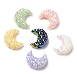 Perles acryliques opaques, de couleur plaquée ab , lune, couleur mixte, 20x17.5x9.5mm, Trou: 3mm