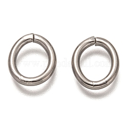 201 anillo de salto de acero inoxidable, anillos del salto abiertos, oval, color acero inoxidable, 13x11x2mm, diámetro interior: 7x9 mm