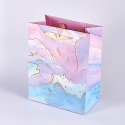 Paper Shopping Bags, with Ribbon, Rectangle, Colorful, 18x10.2x23cm