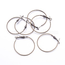 Iron Hoop Earrings, Nickel Free, Antique Bronze, 18 Gauge, 35x1mm