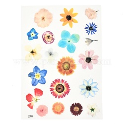 Autocollants auto-adhésifs en plastique imperméables, motif de plante, motif de fleur, 15x10.5x0.01 cm