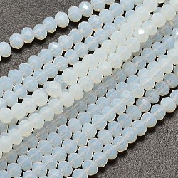 Faceted Rondelle Opalite Beads Strands, Azure, 3x2mm, Hole: 0.5mm, about 148pcs/strand, 14.9 inch