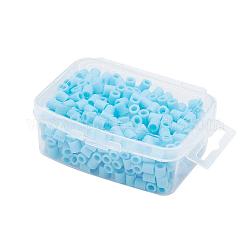 1 boîte de 5mm perles hama PE bricolage recharges de perles à repasser pour enfants, Tube, bleu profond du ciel, 5x5mm, Trou: 3mm, environ 500 pcs / boîte