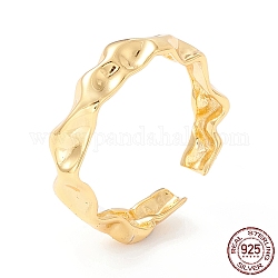 925 чеканное кольцо-манжета из стерлингового серебра, простое тонкое регулируемое открытое кольцо, обещание кольцо для женщин, золотые, размер США 6 1/2 (16.9 мм)