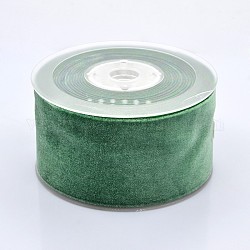 Cinta de terciopelo de poliéster para embalaje de regalo y decoración de festival, verde, 2 pulgada (50 mm), aproximamente 20yards / rodillo (18.29 m / rollo)