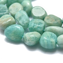 Chapelets de perles en amazonite naturelle, pierre roulée, pépites, 8x6x5mm, Trou: 0.8mm, Environ 37 pcs/chapelet, 15.75'' (40 cm)