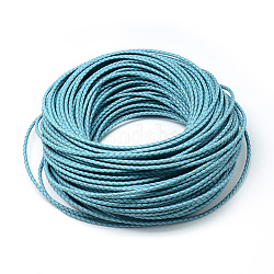 Кожаный плетеный шнур, глубокое синее небо, 5 мм, около 54.68 ярда (50 м) / пачка