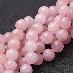 Chapelets de perles en quartz rose naturel, ronde, 14mm, Trou: 1mm, Environ 28 pcs/chapelet, 15.5 pouce