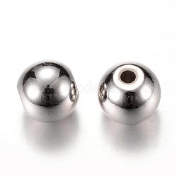Perline di distanziatore in ottone, tondo, platino, 5x4.5mm, Foro: 1.5 mm
