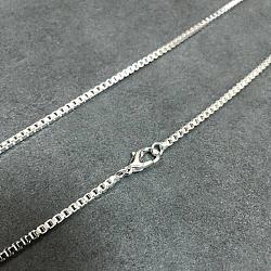 Ожерелья с цепочкой из латуни, с карабин-лобстерами , серебристый цвет, 24 дюйм, 2 мм