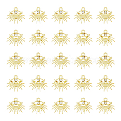 Dicosmétique 40 pièces creux turc mauvais œil breloques lumière dorée égyptien oeil breloques strass protecteur oeil breloques chanceux amulette pendentifs alliage breloques pour bricolage fabrication de bijoux, Trou: 1.8mm