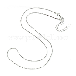 Ожерелье из латунной квадратной змеиной цепи для мужчин и женщин, платина, 18.5 дюйм (47.2 см)