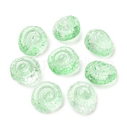 Perle di vetro trasparente, conchiglia, verde chiaro, 13x14x9mm, Foro: 1 mm