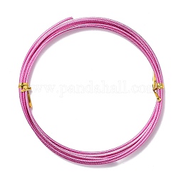 Alambre de aluminio texturizado, alambre artesanal de metal flexible, para envolver joyas artesanales y alambre floral, color de rosa caliente, 12 calibre, 2mm, 2 m / rollo (6.5 pies / rollo)