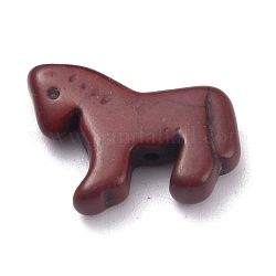 Синтетический драгоценный камень бирюзового подвески, окрашенные, лошадь, коричневые, 18x21.5x5 мм, отверстие : 1.2 мм