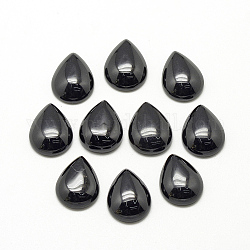 Natur schwarzen Stein Cabochons, Träne, 17~18x12~13x5 mm