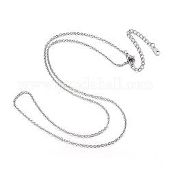304 ожерелья нержавеющей стали, кабель ожерелья цепи, цвет нержавеющей стали, 16.14 дюйм (41 см)