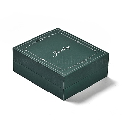 木製ジュエリー梱包箱  内部のスポンジ  ネックレス用  長方形  濃い緑  8x7x3cm