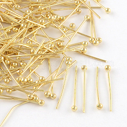 Brass Ball Head pins, Cadmium Free & Lead Free, Golden, 32x0.5mm, 24 Gauge, Head: 2mm, about 10000pcs/bag