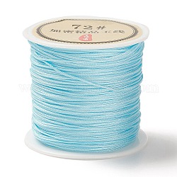 50 ярд нейлоновый шнур с китайским узлом, нейлоновый шнур для изготовления украшений, голубой, 0.8 мм