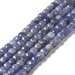 Perles tanzanite naturel brins, facette, cube, 4x4x4mm, Trou: 0.8mm, Environ 96 pcs/chapelet, 15.55'' (39.5 cm)
