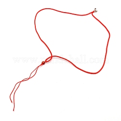 Nylon-Anhänger-Kordelschlaufen, mit Schiebeglasperle, rot, 445~477x2 mm