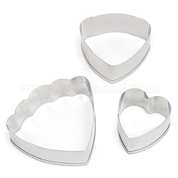 304 Stainless Steel Cookie Cutters, Cookies Moulds, DIY Biscuit Baking Tool, Heart and Petal, Stainless Steel Color, 42x48x17mm, 35x38x17mm, 29x26x17mm, 3pcs/set