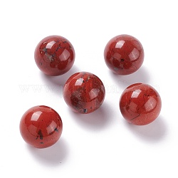 Abalorios de jaspe rojo naturales, sin agujero / sin perforar, de alambre envuelto colgante de decisiones, redondo, 20mm