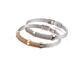 304 Stainless Steel Bangles, with Watch Band Clasps, Mixed Color, 2-1/4 inch(5.6cm)