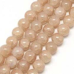 Chapelets de perles en verre craquelé peint, ronde, blé, 4mm, Trou: 1.1~1.3mm, Environ 200 pcs/chapelet, 31.4 pouce