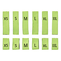 Etichette da cucire in cotone, etichette taglie abbigliamento, per il cucito, maglieria, mestieri, taglia xs & s & m & l & xl & 2xl, prato verde, 40x10mm, 240 pc / set